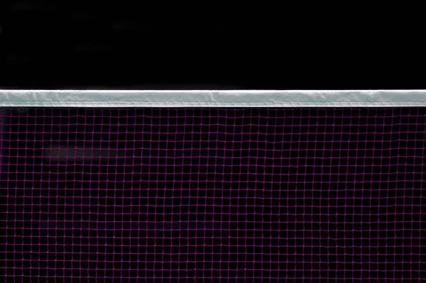 Badminton Domácí Síť Badmintonském Dvoře Zaostřená Pohled Badminton Net Černým — Stock fotografie