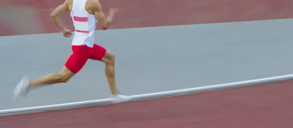 Beweging Wazig Zicht Van Een Man Running — Stockfoto