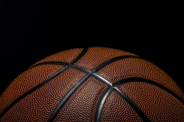 Closeup detail of basketball ball texture background