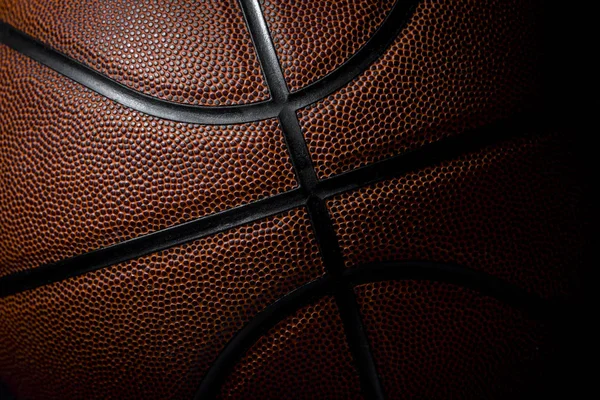 Closeup detail of basketball ball texture background