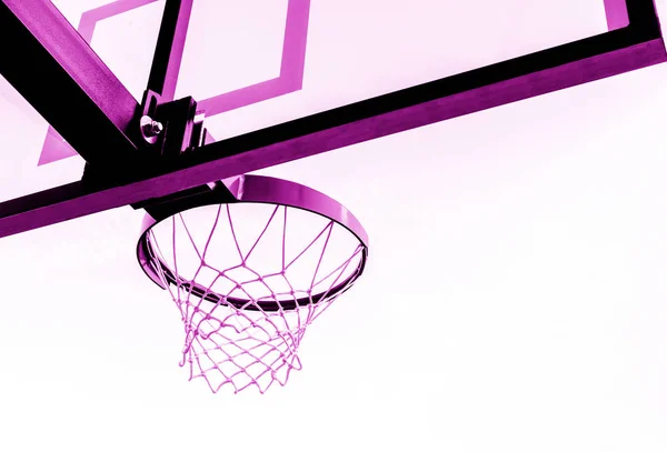 Canestro Basket Isolato Sfondo Bianco Filtro Rosa — Foto Stock