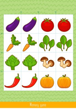 Çocuklar için Hafıza Oyunu. Eğitici çocuklar oyunu