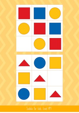 Çocuklar için sudoku. Seviye 1.