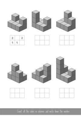 Küpler ile sayma oyunu. 