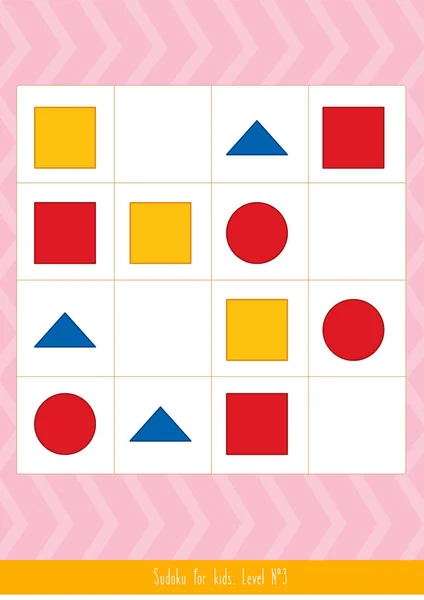Sudoku voor kinderen. Niveau 3. — Stockvector