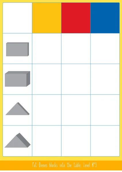 Juego que empareja con bloques de Dienes — Vector de stock