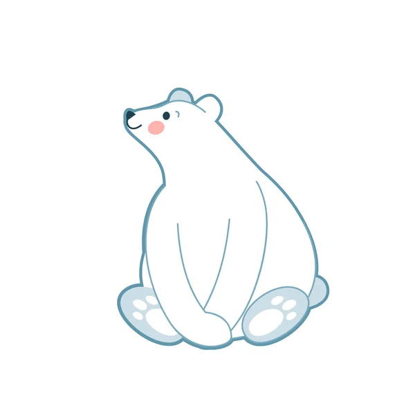 Carino bianco pera polare seduta — Vettoriale Stock