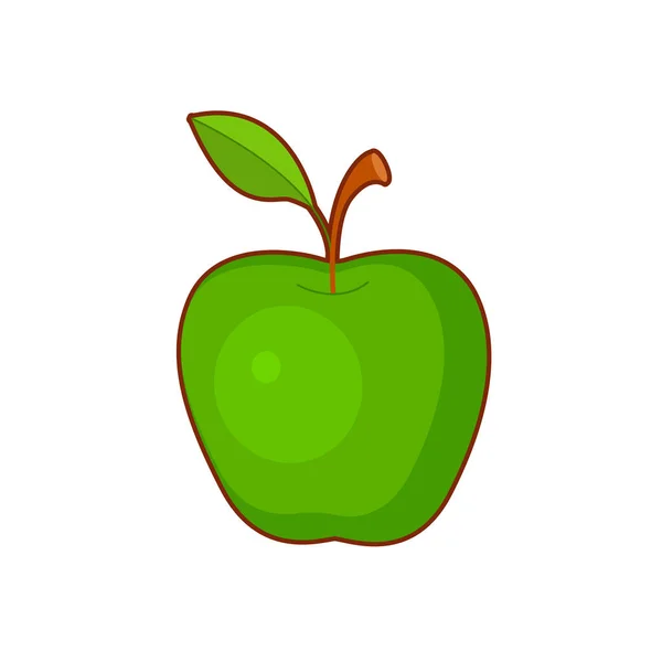 Ilustración vectorial de fruta de manzana verde — Vector de stock