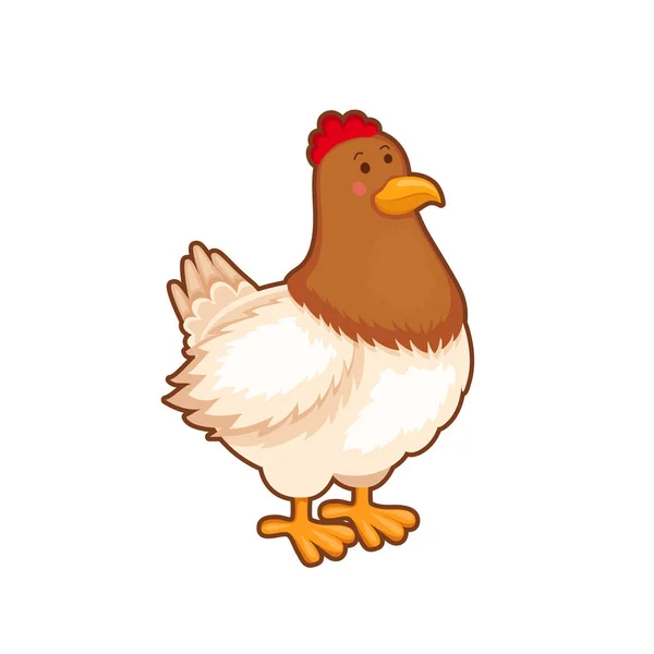 Retrato de gallina linda granja — Vector de stock