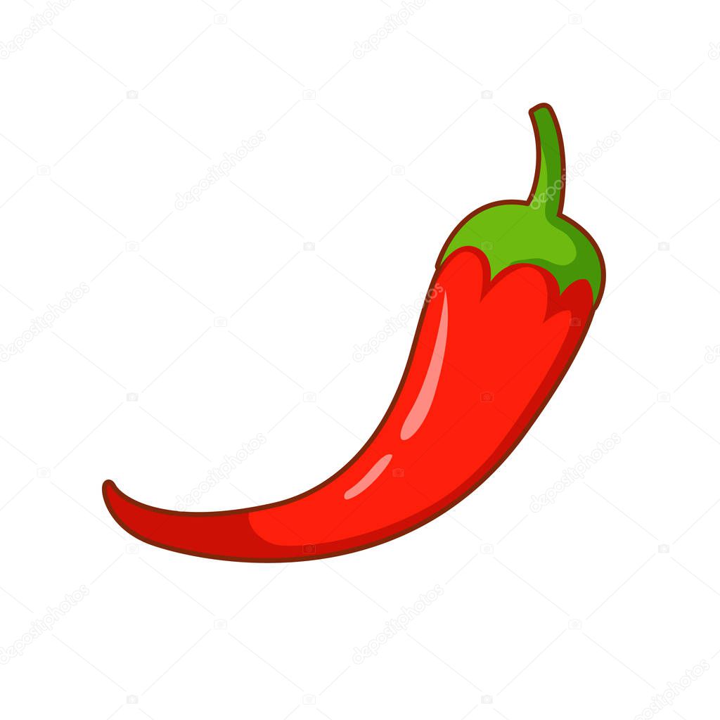 Vector illustration of cartoon red pepper 