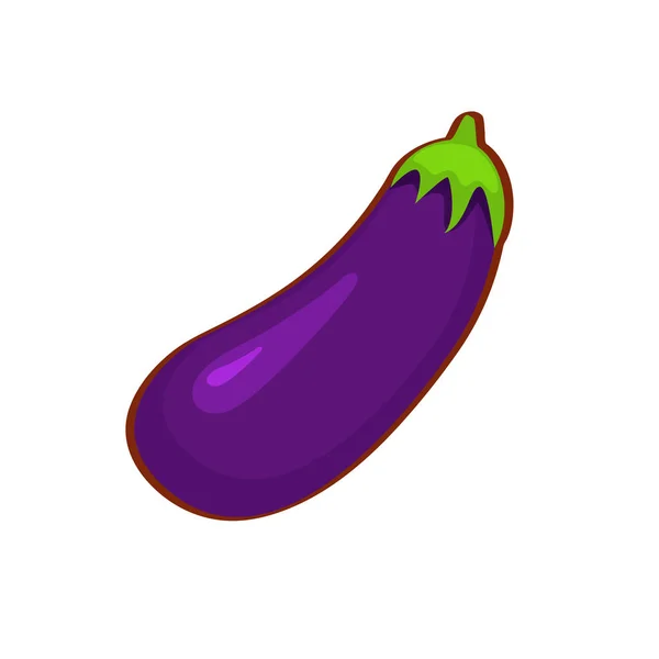 Vector illustration of cartoon eggplant — Stock Vector