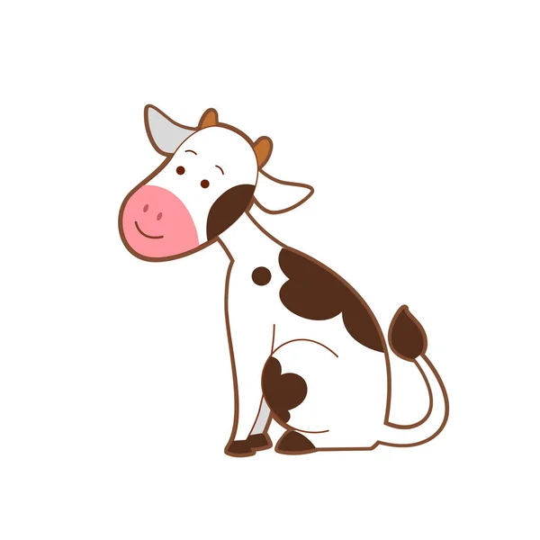 かわいい牛座りの肖像 — ストックベクタ