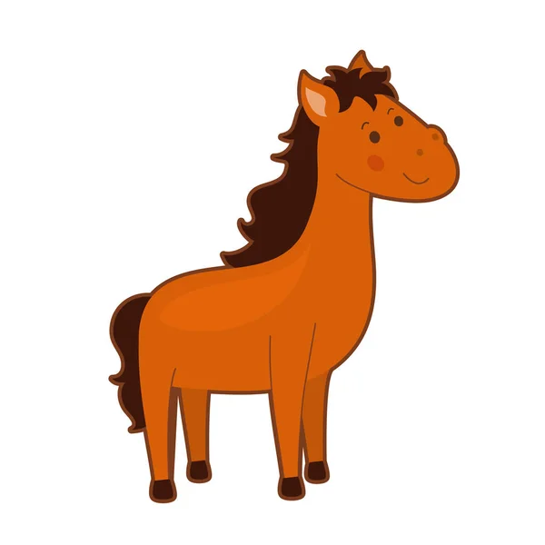 Portrait of cute horse standing — Stock Vector