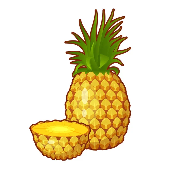 Illustrazione vettoriale di frutti di pineappe — Vettoriale Stock