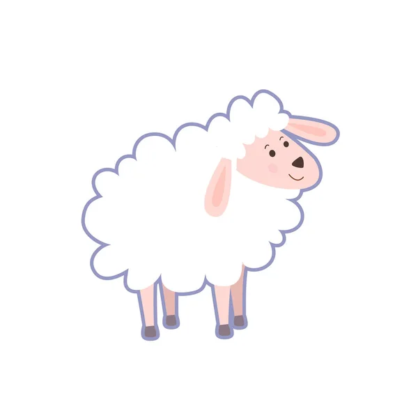 Portrait of cute little sheep — Stock Vector