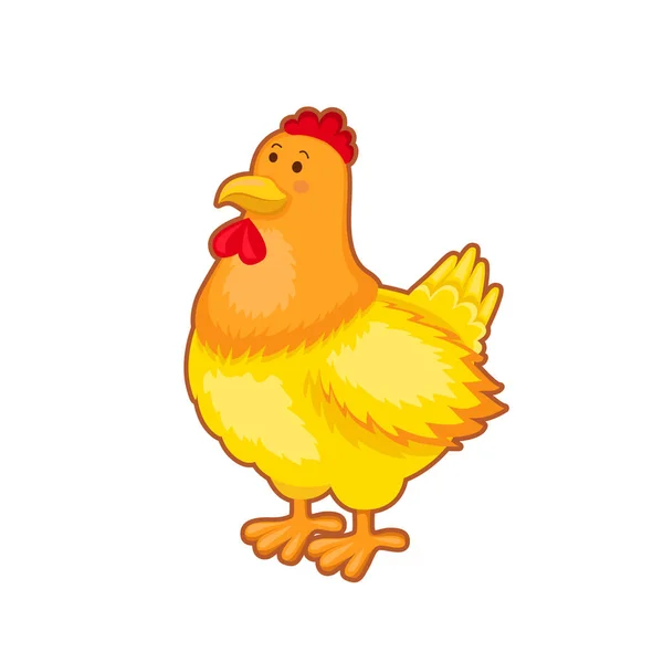 Portrait de poule jaune mignon — Image vectorielle