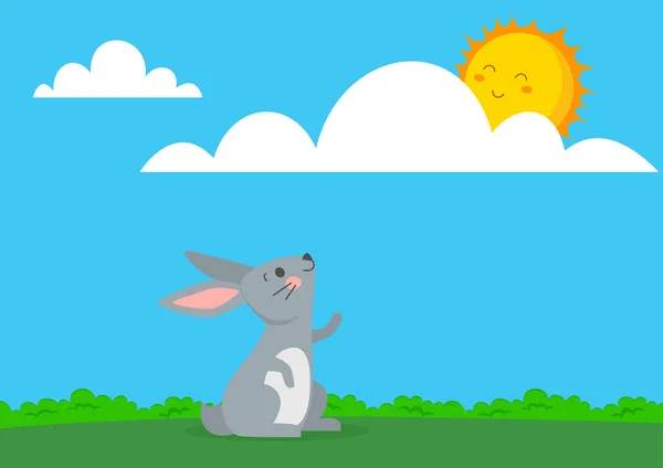 Lapin regardant le soleil — Image vectorielle