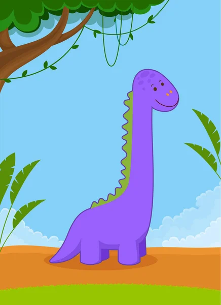 Dinosaurio grande alto púrpura — Vector de stock