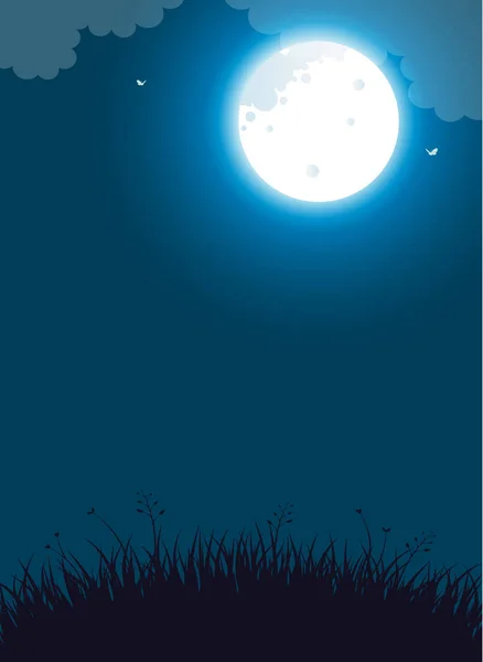 Luna llena por la noche Ilustración De Stock