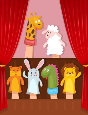 Set of hand puppets  clipart