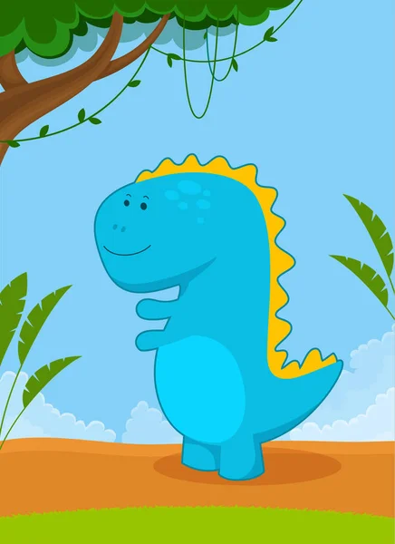 Dinosaurio azul, tiranosaurio . — Vector de stock
