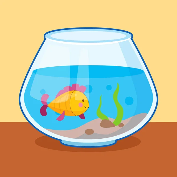 Peces amarillos en el acuario — Vector de stock