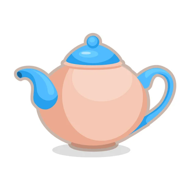 Blue shiny teapot — Stock Vector