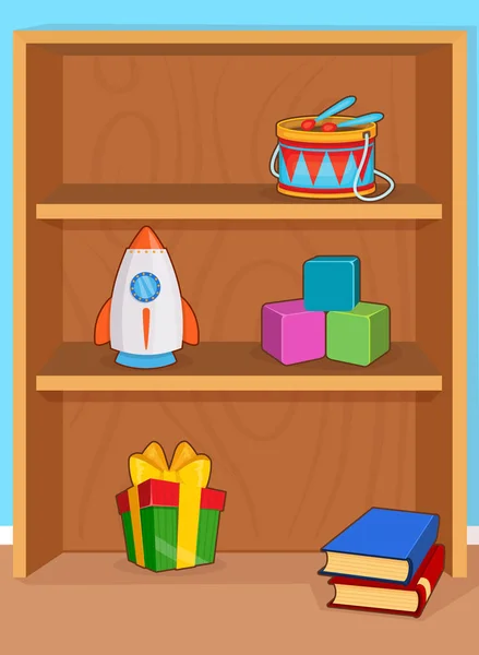 Shelves with toddler toys Royalty Free Stock Illustrations