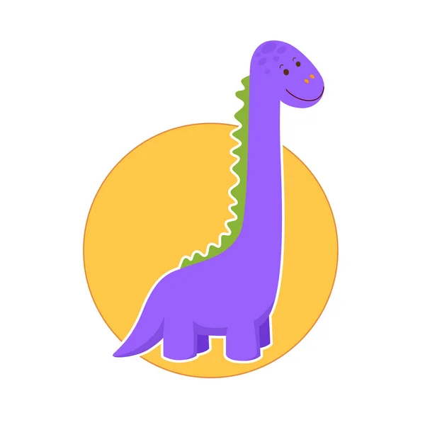 Dinosaurio sobre fondo amarillo — Vector de stock