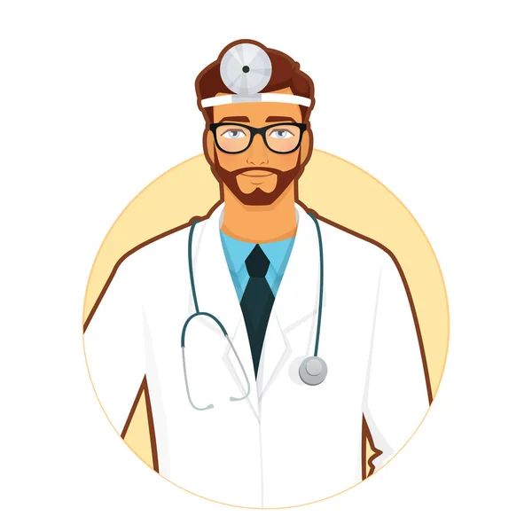 Médico con estetoscopio — Vector de stock