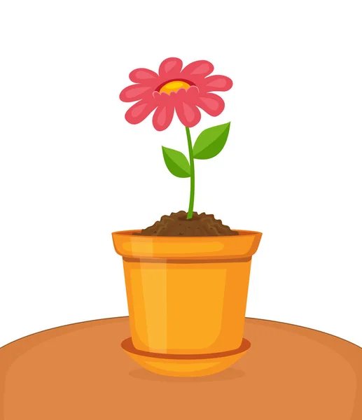 Beautiful flower in pot — Stock Vector