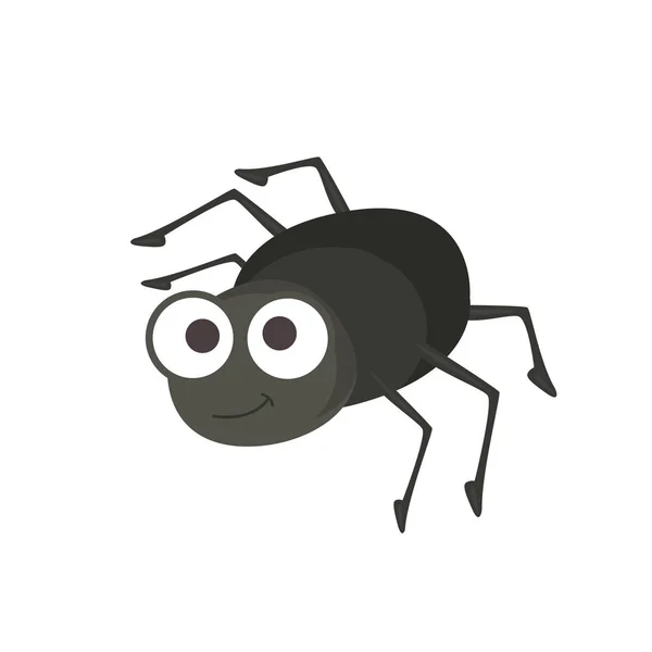 Маленький милый чёрный жук — стоковый вектор