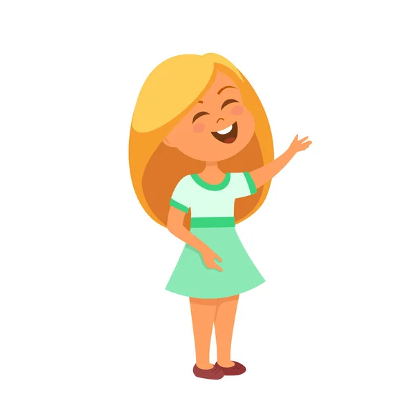 Schattig blond meisje lachen — Stockvector