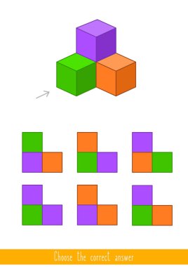 Çocuklar için eğitici bir oyun. Doğru yanıtı bulma