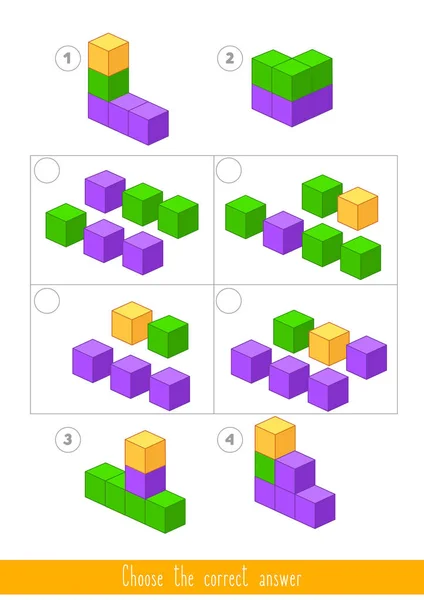 Juego educativo para niños. Encontrar la respuesta correcta — Vector de stock