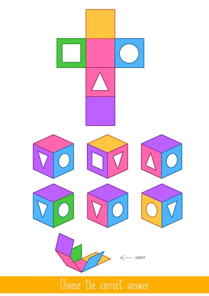 Juego educativo para niños. Encontrar la respuesta correcta — Vector de stock