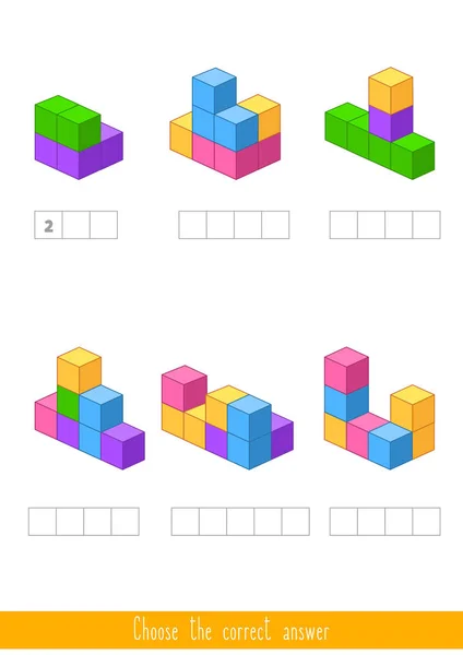 Juego educativo para niños. Encontrar la respuesta correcta — Vector de stock