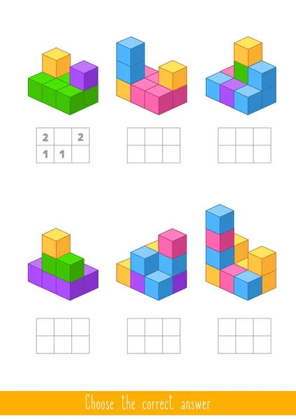 Juego educativo para niños. Encontrar la respuesta correcta — Vector de stock