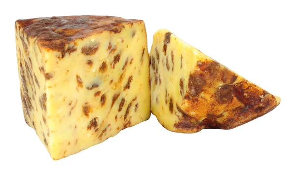 Beyaz Bir Arka Plan Üzerinde Izole Ngilizce Çanağı Lancashire Peynir — Stok fotoğraf