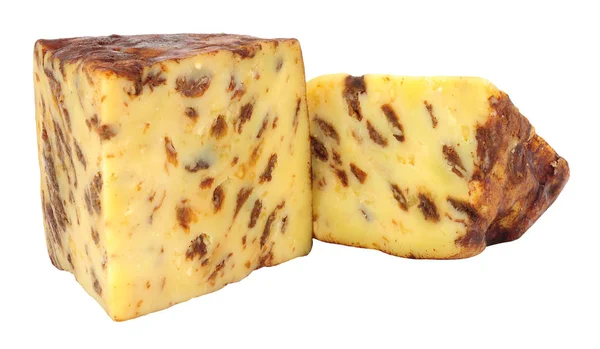 Inglés Bowland Lancashire Cheese Wedges Isolated White Background — Foto de Stock