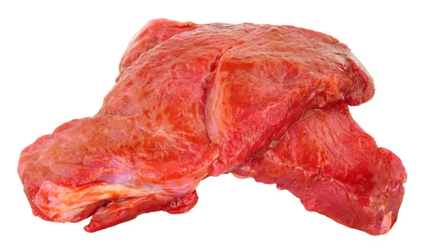 Syrové Vepřové Steaky Marinovaná Pikantní Čínská Omáčka Izolovaných Bílém Pozadí — Stock fotografie