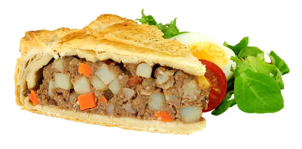 신선한 샐러드와 배경에 고기와 파이의 — 스톡 사진