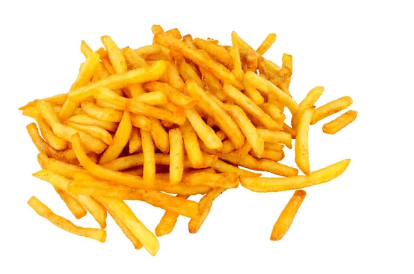 Group Crispy Golden French Fries Isolated White Background — Stock Photo, Image
