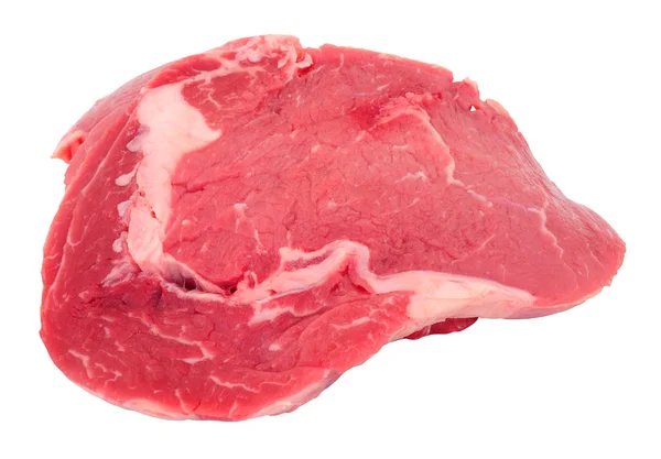 Bife Cru Fresco Carne Vaca Costela Isolado Fundo Branco — Fotografia de Stock