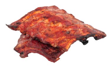 Çin tarzı mini domuz kaburga beyaz bir arka plan üzerinde izole