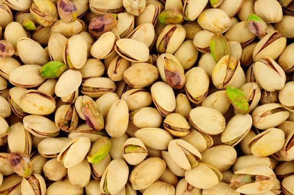 Tuerca Pistacho Salada Asada Fondo Conchas —  Fotos de Stock