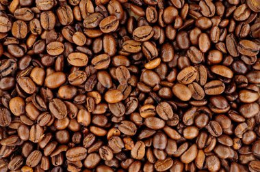 Aromatik taze kavrulmuş kahve arkaplan dokusu.