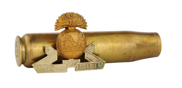 Eerste Wereldoorlog Lancashire Fusiliers Cap Badge Lancashire Fusiliers Een Britse — Stockfoto