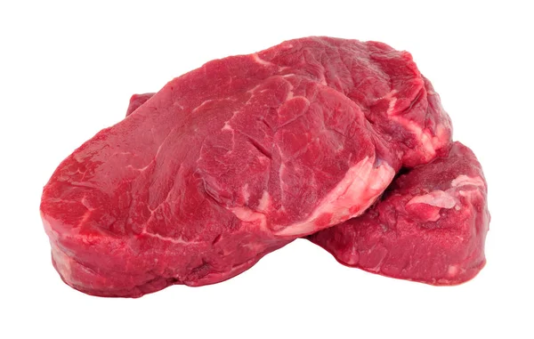Čerstvé Syrové Filet Hovězí Steaky Izolované Bílém Pozadí — Stock fotografie