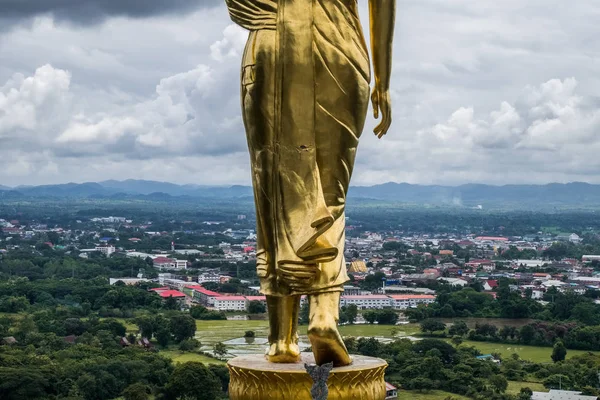 Estátua Buda Ouro Templo Pha Kho Noi Província Nan Tailândia — Fotografia de Stock